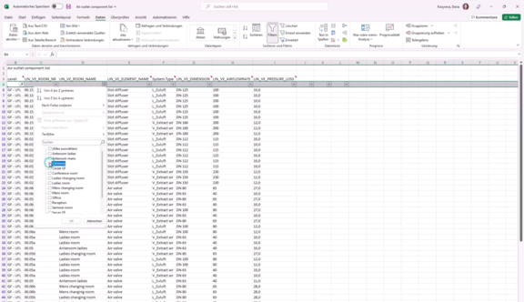 LINEAIR REVIT EXCEL 