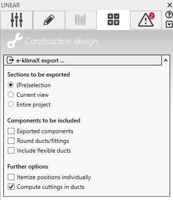 Compute cuttings in ducts e-klimax - LINEAR Solutions
